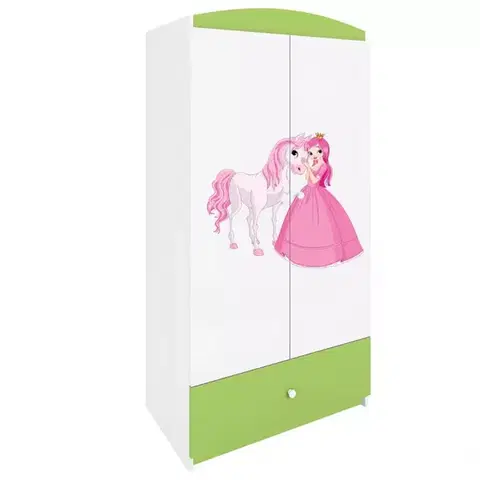 Skrine do izieb Skriňa Babydreams Zelená – Princezná 2