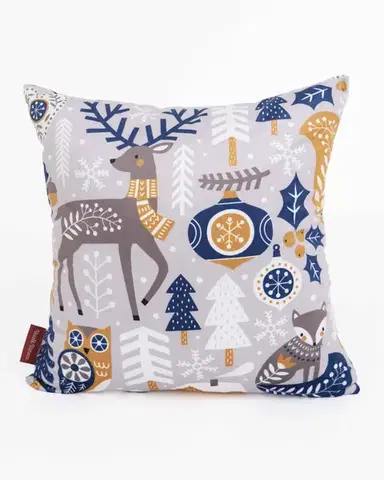 Dekoračné obliečky MKLozkoviny.sk Vianočná obliečka na vankúšik Velvet 40 × 40 cm - Sob modrý-  -