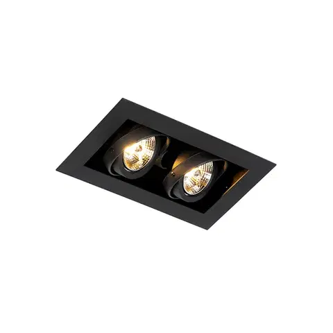 Zapustené svietidlá Inteligentné zapustené bodové svietidlo čierne 2-svetlé nastaviteľné vrátane 2 Wifi GU10 70mm - Oneon 70