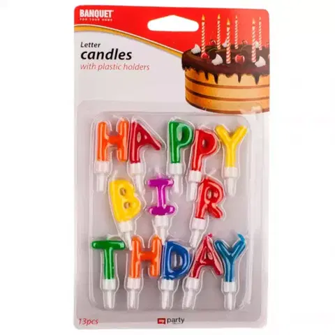 Dekorácie a bytové doplnky Sviečky happy birthday 13 ks