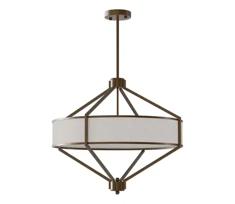 Svietidlá Open Design OR85846 - Luster na tyči ZUNDO 4xE27/15W/230V hnedá/béžová OR85846