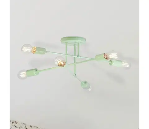 Svietidlá  Prisadený luster CAMBRIDGE 6xE27/15W/230V zelený W-2022/6 MT
