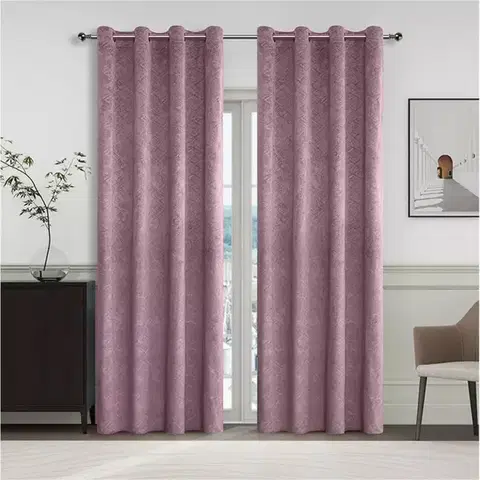 Metrážne závesy Závesový  materiál YC11937/280G/13 vres 280 cm Tovar na mieru