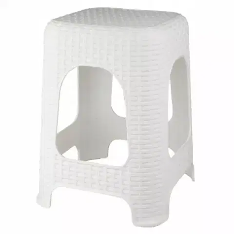 Nábytok Taburetka Rattan biely
