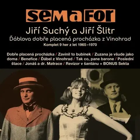 Dráma, divadelné hry, scenáre Supraphon Semafor Komplet 9 her z let 1965-1970 - audiokniha