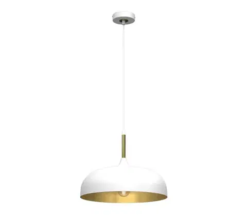 Svietidlá  Luster na lanku LINCOLN 1xE27/60W/230V pr. 35 cm biela MLP8031