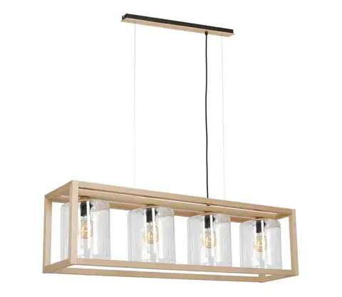 Svietidlá  Luster na lanku LEGNO 4xE27/60W/230V 8424