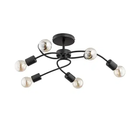 Svietidlá  Prisadený luster HELIX 6xE27/15W/230V čierny 24706