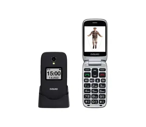 Predlžovacie káble Evolveo - EasyPhone FS vyklápací mobilný telefón pre seniorov 2.8" čierna EP-771-FSB