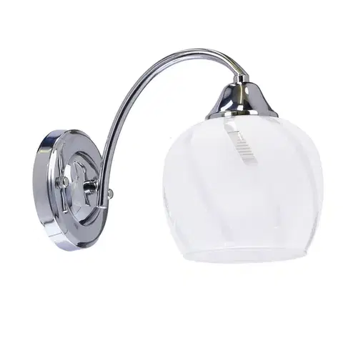 Bodové svetlá Nástenná lampa Prego chrómová, E27, priehľadné tienidlo