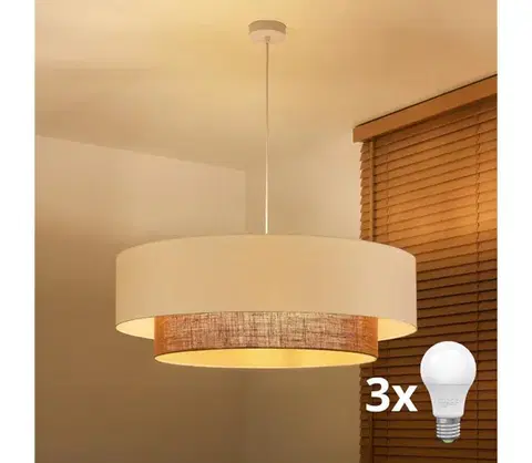 Svietidlá BRILAGI - LED závesný luster na lane BOHO STYLE, 3× E27 (max. 15 W), 230 V, priemer 80 cm 8590828006770