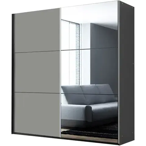 Šatníkové skrine Skriňa Vigo 120 Platinum/zrkadlo