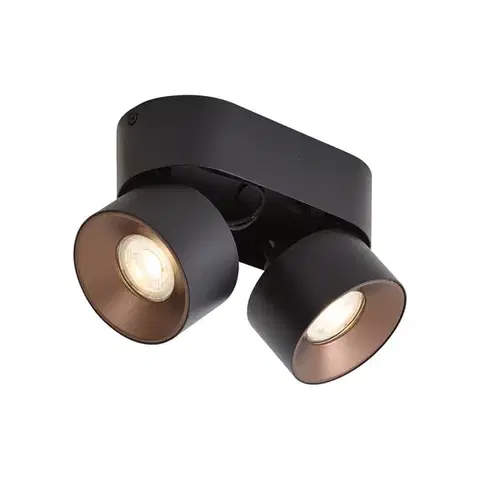 Bodove svetla Modern Surface Spotlight Black GU10 50mm 2-Light Tiltable - Echo