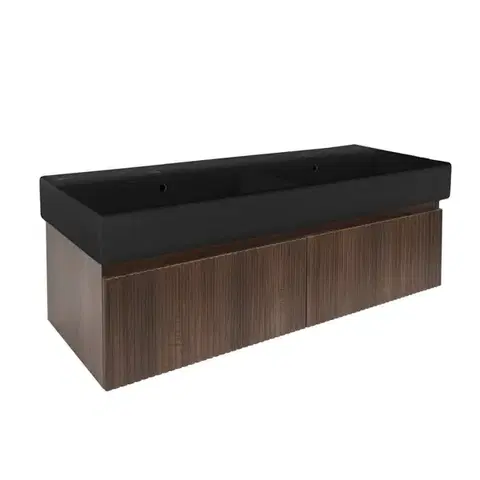 Kúpeľňový nábytok Kúpeľňová skrinka s umývadlom SAT Evolution 118x30x44, 8 cm orech mat SATEVO120NAU2B SATEVO120NAU2B