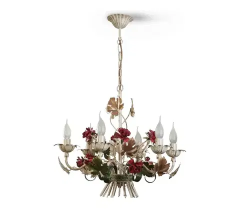 Svietidlá  Luster na reťazi ROSALIA 6xE14/40W/230V 19366-cl96-pla000-cp000