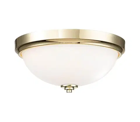 Svietidlá Elstead Feiss FE-MALIBU-F-BATH-PB Kúpeľňové stropné svietidlo MALIBU 2xE27/60W/230V IP44 zlaté FE-MALIBU-F-BATH-PB