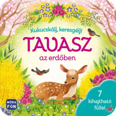 Leporelá, krabičky, puzzle knihy Kukucskálj, keresgélj! - Tavasz az erdőben - 7 kihajtható füllel - pop-up nélkül átalakítva