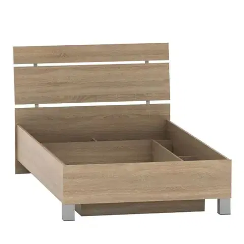 Postele KONDELA Luna 120 posteľový rám s úložným priestorom dub