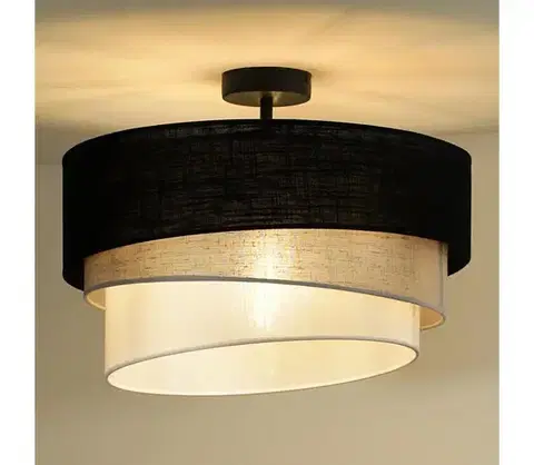 Svietidlá  - Prisadený luster TRIO 1xE27/15W/230V pr. 45 cm čierna/šedá/biela 604901