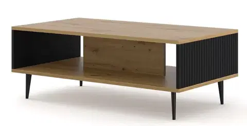 Konferenčné stolíky ArtBm Konferenčný stolík RAVENNA B 90 | dub artisan / čierna matná Prevedenie: Dub artisan / čierna matná  / čierne nohy