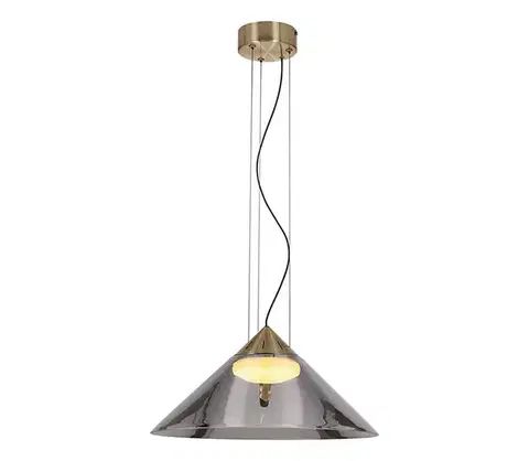 Svietidlá  Závesný luster na lanku PRESTO 1xGX53/10W/230V, priemer 34 cm, zlatý/dymovo-šedý 31-51073