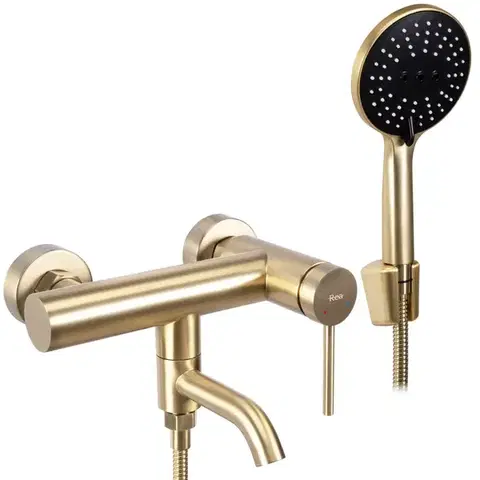 Kúpeľňové batérie REA - Vaňová nástenná batéria Clif - matná Brush Gold REA-B4242