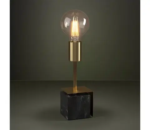 Lampy Eglo 390168 - Stolná lampa CARMITA 1xE27/40W/230V zlatá/čierny mramor 390168