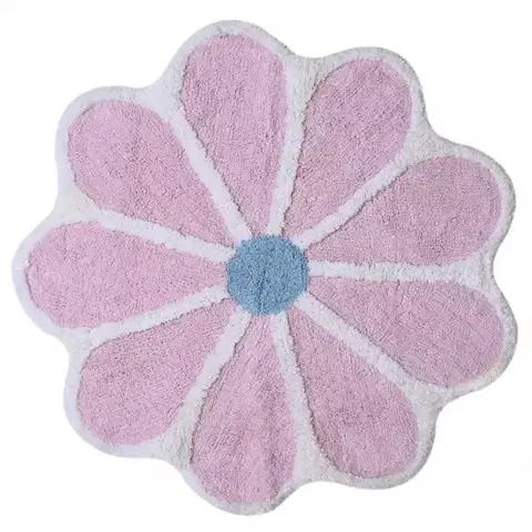 Koberčeky a rohože do kúpeľne Kúpeľňový koberček Fi 70cm ružový Cotton Floral