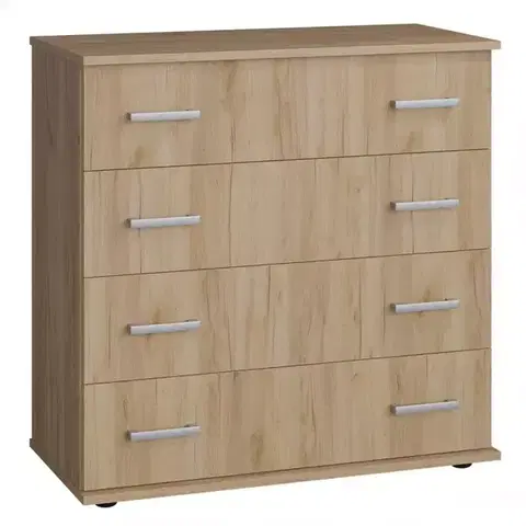 Komody do spálne Komoda  S4 Bl dub craft zlatý