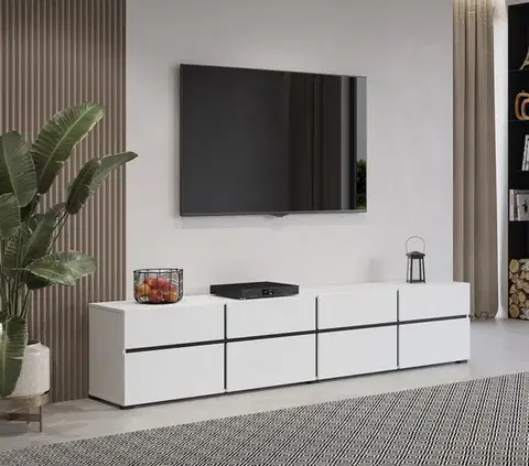 TV stolíky BRENDON 40 TV stolík, biela / čierna 