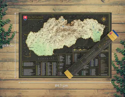 Slovensko a Česká republika Stieracia mapa Slovenska prírodopisná - Kolektív autorov