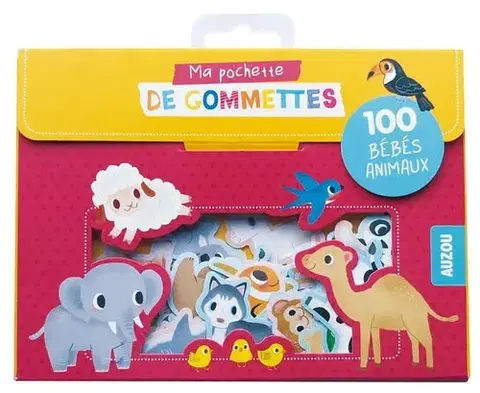 Nalepovačky, vystrihovačky, skladačky 100 samolepek - bebes animaux/mláďata