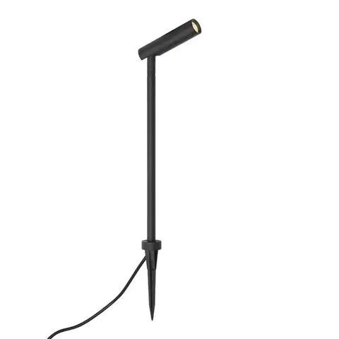 Vonkajšie svietidlá Moderné záhradné bodové svietidlo 12V čierne 10cm vr. LED IP65 - Voltaire Lino
