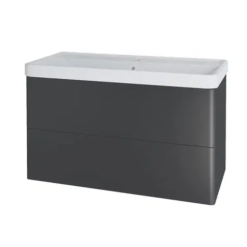 Kúpeľňový nábytok Mereo Siena, kúpeľňová skrinka s keramickým umývadlom 101 cm, antracit mat CN4321