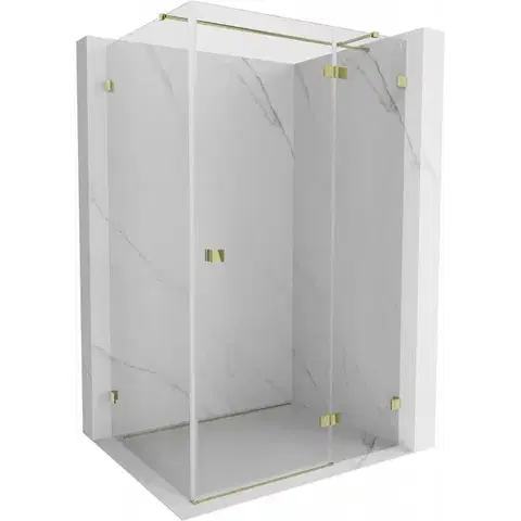 Sprchovacie kúty MEXEN/S - Lunar T sprchovací kút dvere krídlové pravá 125 x 120, transparent, zlato 834T-125-120-50-00-P