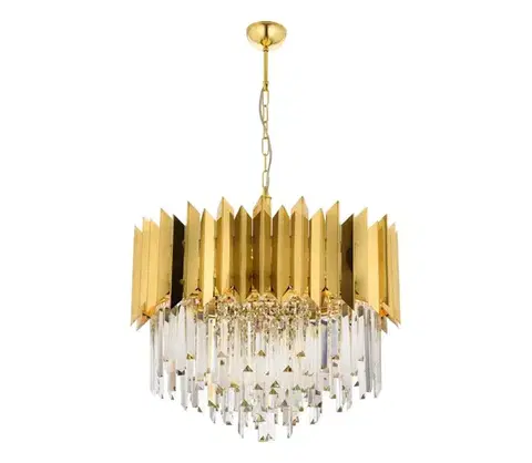 Svietidlá  Luster na reťazi CRYSTALLINE 8xE27/40W/230V zlatý 301AUR1173