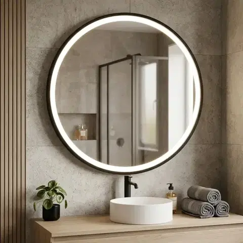 Kúpeľňové zrkadlá Zrkadlo v ráme LED 72 FI70