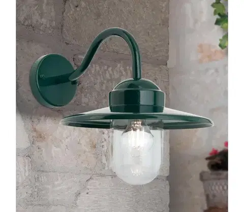 Svietidlá Orion AL 11-1313 - Vonkajšia nástenná lampa EDWARD 1xE27/60W/230V IP44 zelená AL 11-1313 grün