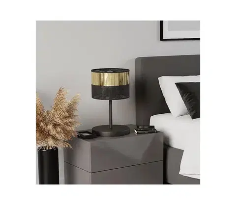 Lampy EMIBIG Stolová lampa LUX 1xE27/15W/230V čierna/zlatá 1649/LN1