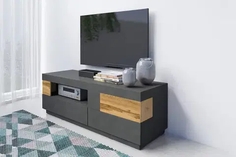 TV stolíky SELINKA 41 TV stolík 2 šuplíkový, matera/dub wotan
