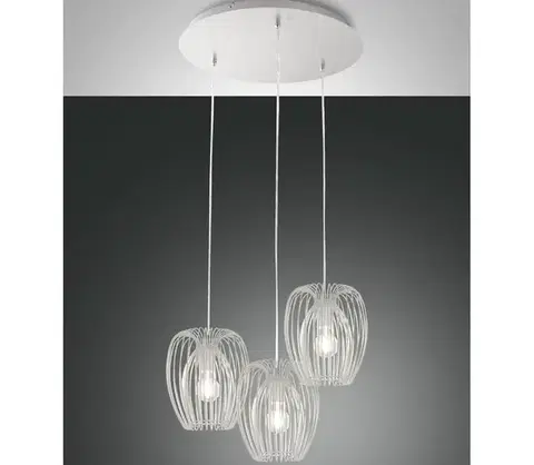 Svietidlá Fabas Luce 3677-47-102 - Luster na lanku CAMP 3xE27/40W/230V biela 3677-47-102