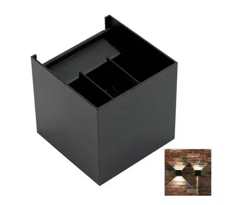 Svietidlá  LED Vonkajšie nástenné svietidlo 2xLED/3W/230V IP54 čierna KIRA BLACK