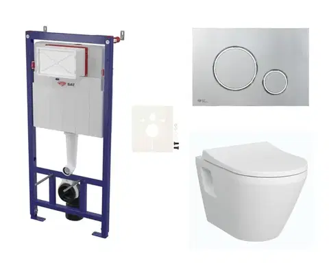 Záchody Cenově zvýhodněný závěsný WC set SAT do lehkých stěn / předstěnová montáž + WC VitrA Integra SIKOSSINTRE71K SIKOSSINTRE71K