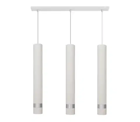 Svietidlá  LED Luster na lanku TUBA 3xGU10/4,8W/230V biela/lesklý chróm W-L 1111/3 WT+CH+WT