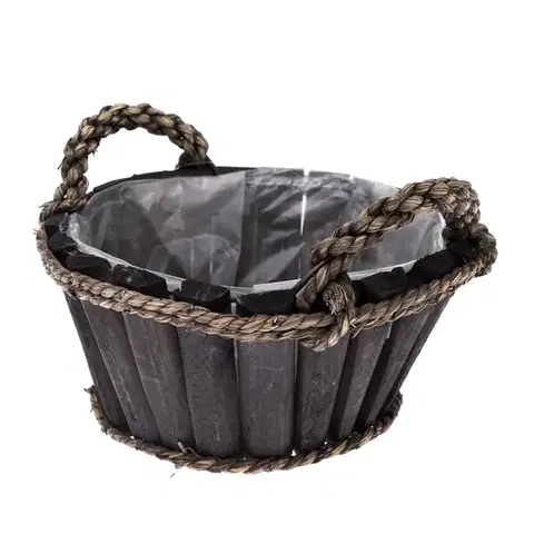 Kvetináče a truhlíky Drevený obal na kvety Smoky, pr. 25 cm