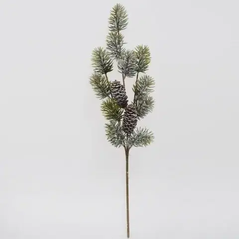 Vetvičky, girlandy, kvety Kinekus Ozdoba zapichovacia konár borovica+šišky zasnežená 62 cm