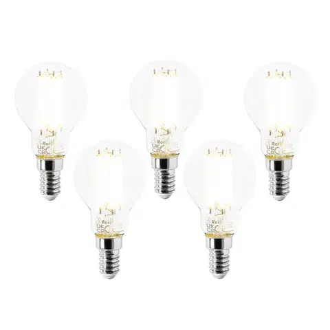 LED osvetlenie Sada 5 LED žiaroviek E14 P45 číre 2,2 W 470 lm 2700 K