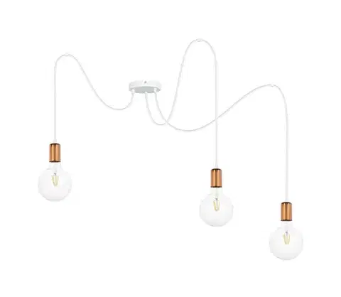 Svietidlá  Luster na lanku MIROS 3xE27/60W/230V pavúk biela/medená 0665