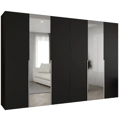 Šatníkové skrine Skriňa Alicante II 300 čierna/strieborný