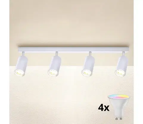 Svietidlá BRILAGI - LED RGBW stmievateľné bodové svietidlo SELE 4xGU10/4,8W/230V biela BG0808+4xAI2382